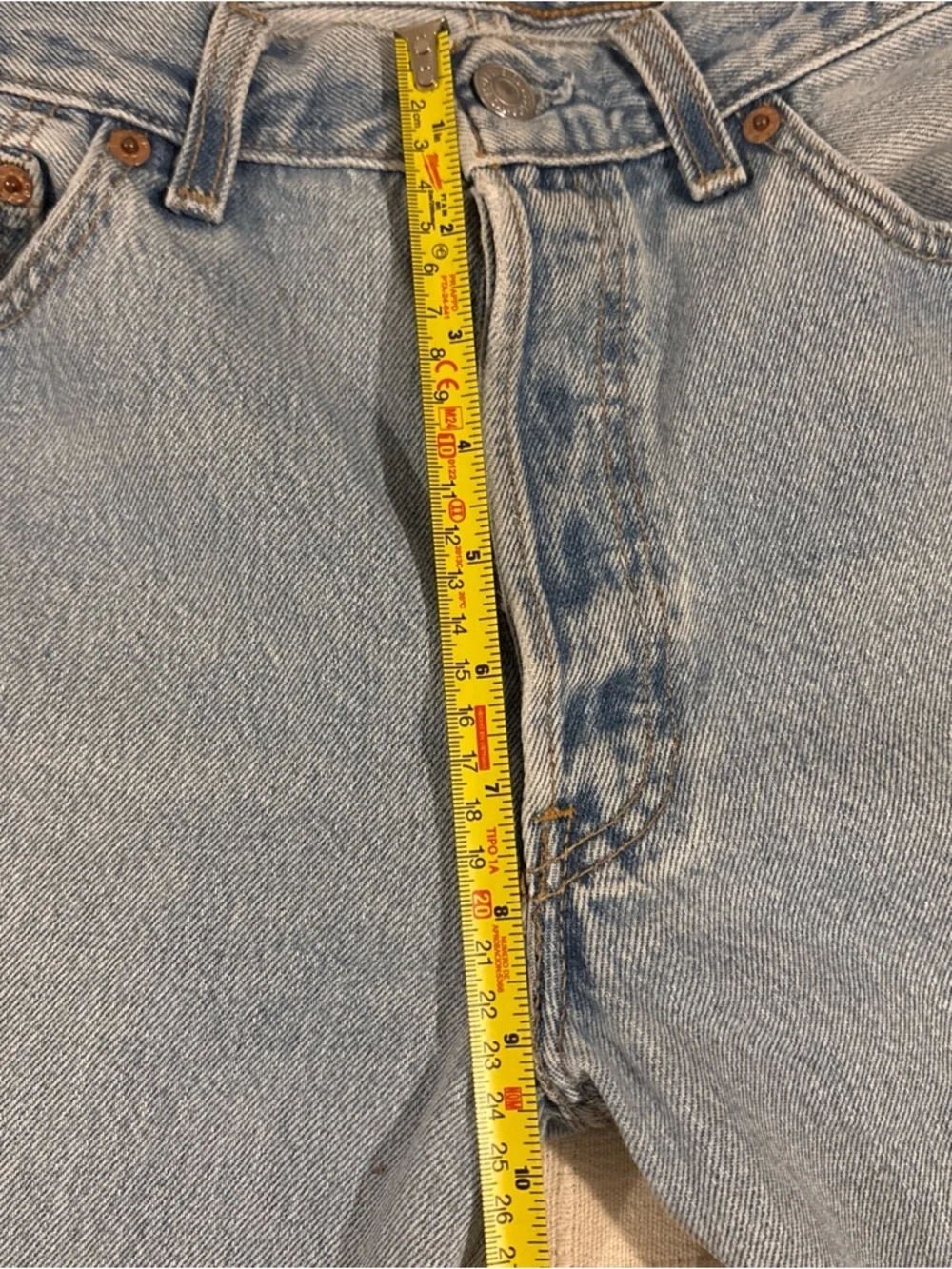Vintage Levis 501 Jeans Demin Button Fly Light Wash 28x27 Straight Leg Made USA
